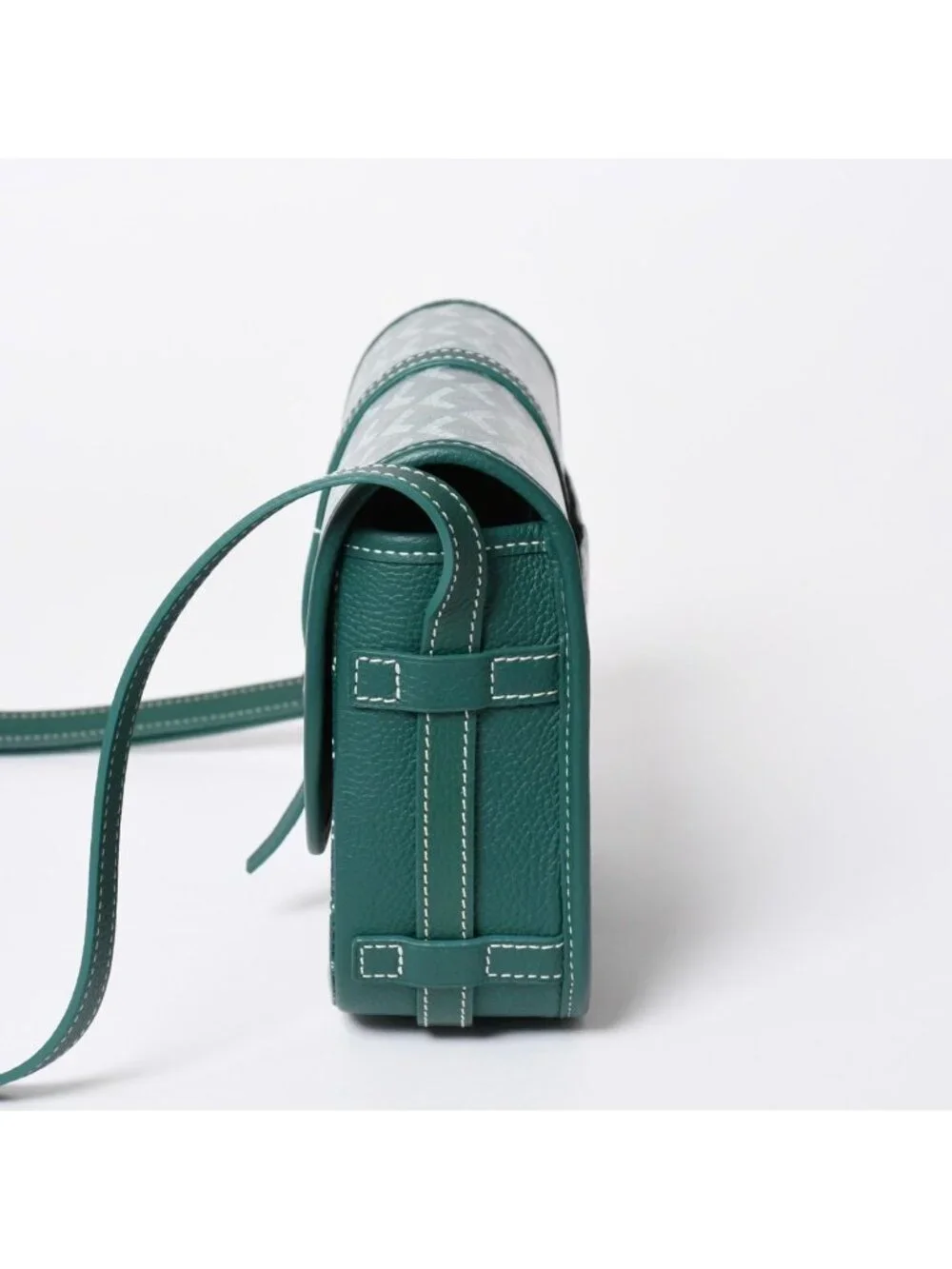 Goyard Belvedere PM Shoulder Bag Green Leather